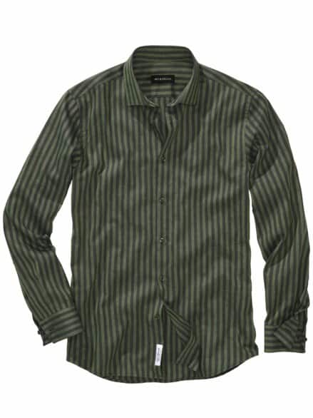 Business-mal-anders-Hemd Streifen moosgrün/farn