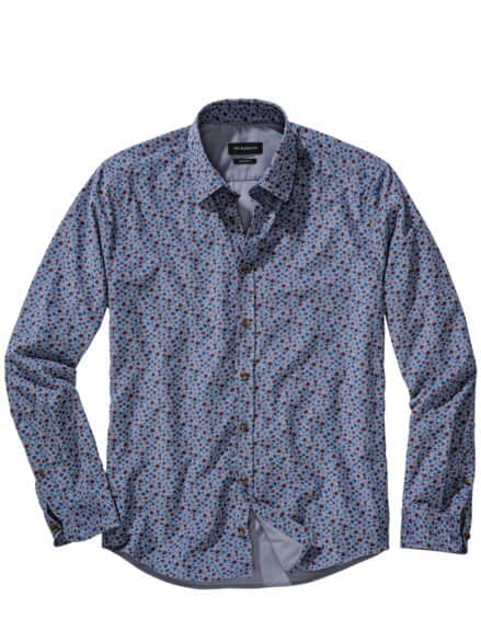 Bodenbedecker-Hemd Print bachblau