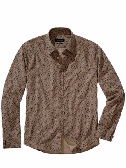 Bodenbedecker-Hemd Print erdbraun