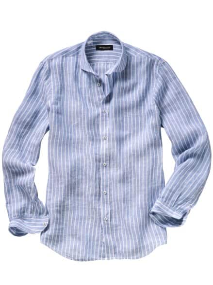 Mittelmeerhemd Streifen meerblau