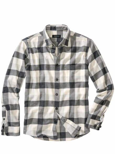 Graustufen-Flanellhemd Karo shades of grey Graustufen-Flanellhemd Karo shades of grey