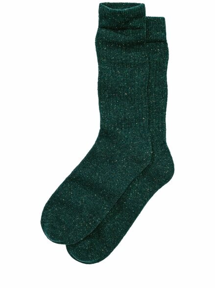 Tweedspur-Stricksocke tannengrün