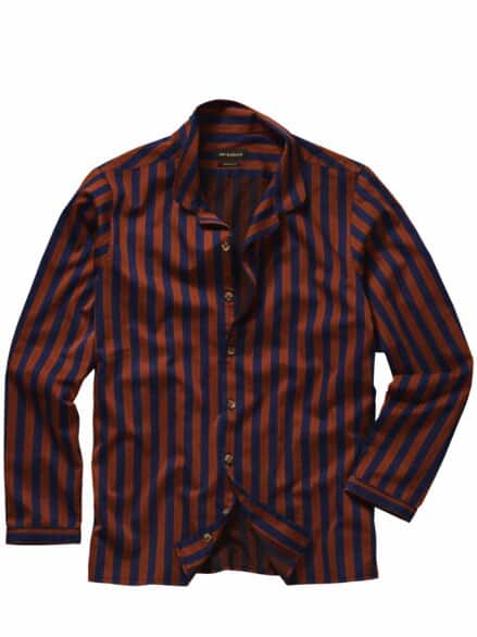 Streifen-Pyjama azur/ziegel