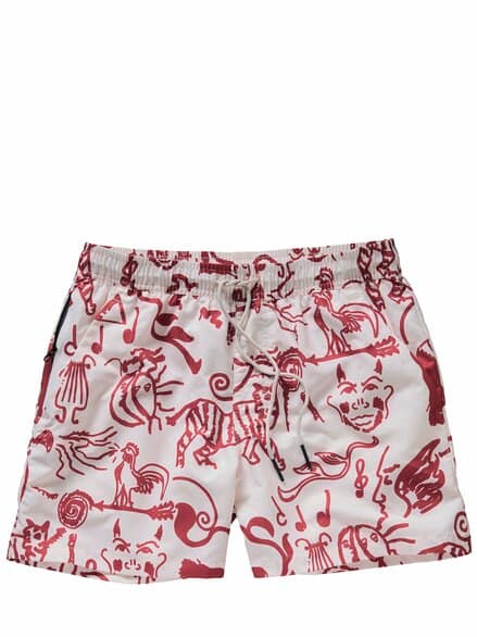 Badeshorts Arcano signalrot/weiß