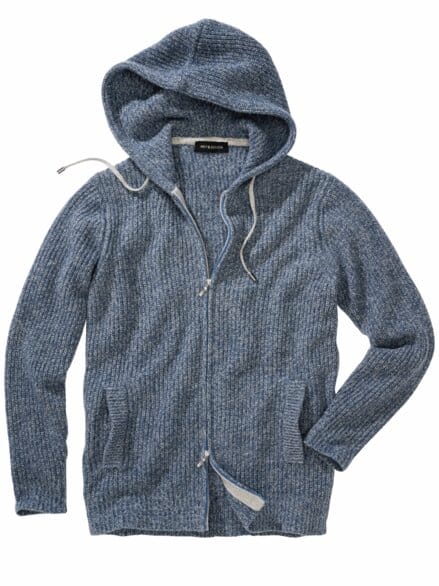 Italienischer Kapuzencardigan blaumelange