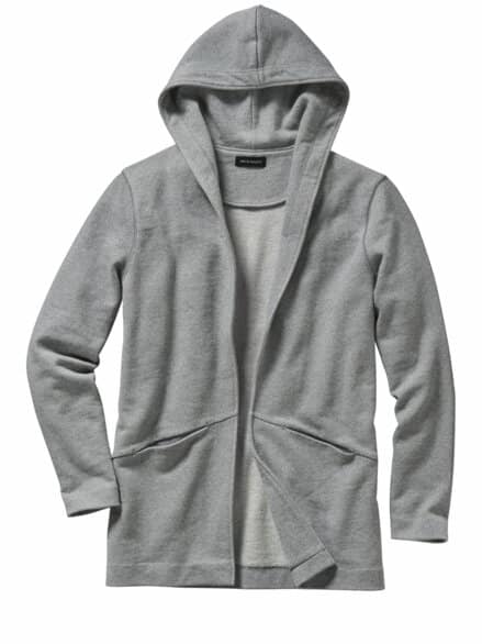 Offener Sweat-Hoodie steingrau