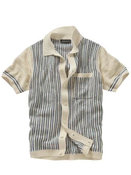 Antworten-Strickpolo sand/marine Antworten-Strickpolo sand/marine