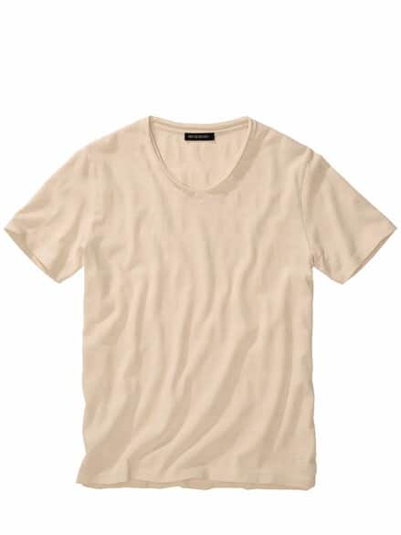 Struktur-T-Shirt naturweiß