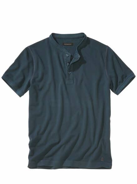Stehkragen-Polo navy