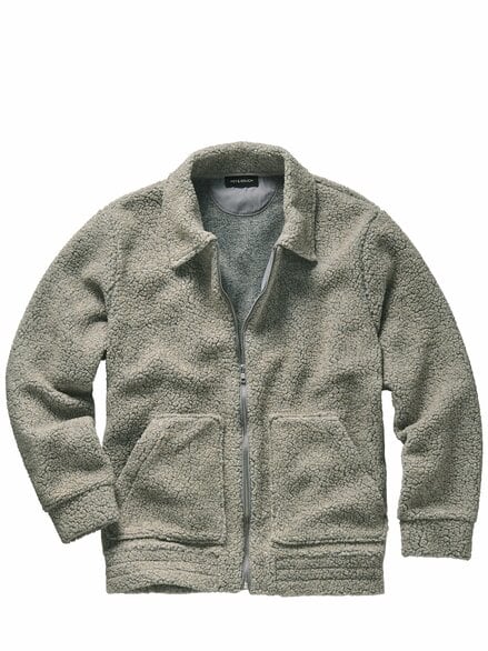 Entspannte Teddy-Jacke balubärgrau