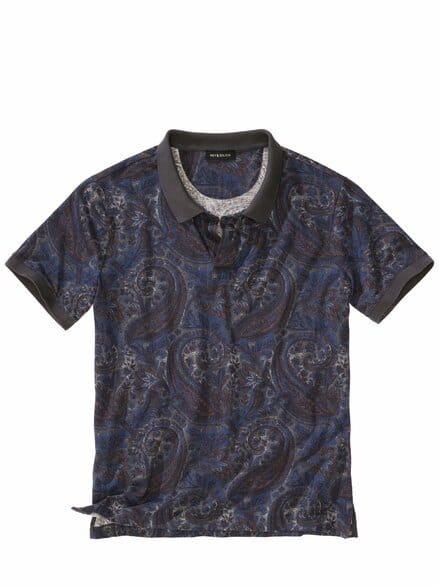 Paisley-Polo grafit/blauquarz