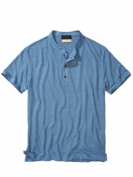 Lust-auf-Luft-Leinenpolo azzuro