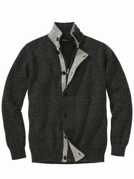Alpin-urbane Strickjacke asphalt