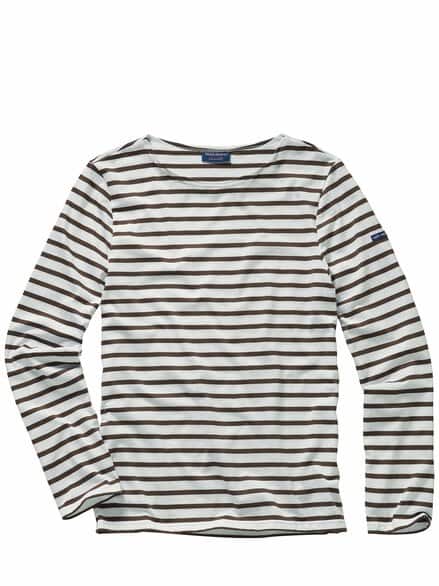 Bretagne-Shirt neige/espresso