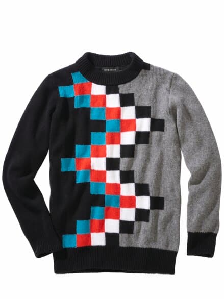 Computerpuzzle-Pullover Tetris schwarz/grau
