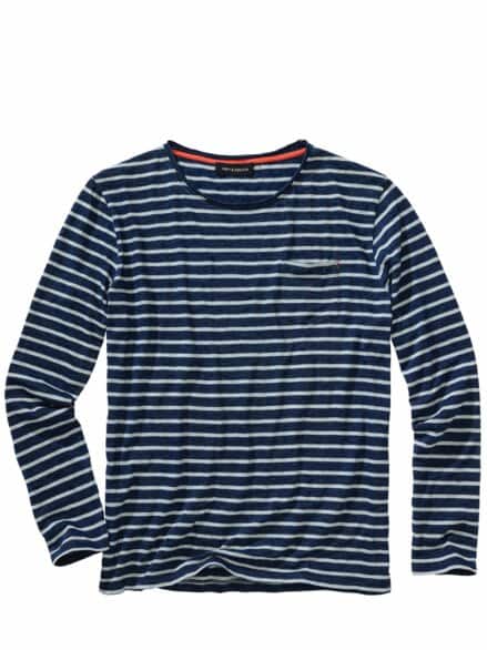 Indigolover-Longsleeve Streifen indigo