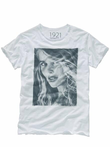 T-Shirt Claudia Schiffer starweiß