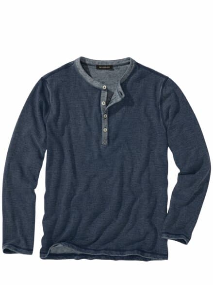 Zwischentöne-Henley indigoblau-meliert