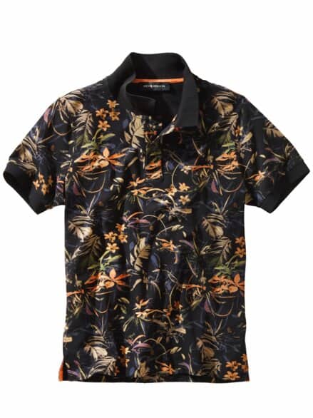 Hawaii-bei-Nacht-Polo schwarz/fluo-flora Hawaii-bei-Nacht-Polo schwarz/fluo-flora