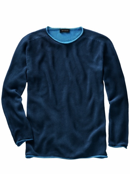 Schmirgel-Pullover spray-blau Schmirgel-Pullover spray-blau