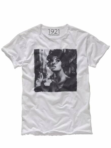 T-Shirt Linda Evangelista kreideweiß