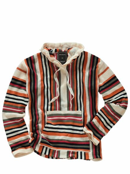 Collab-Strickhoodie Garcia vanille-gestreift