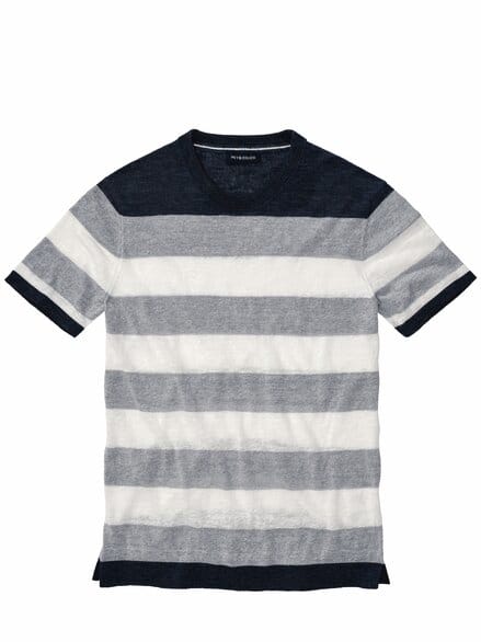Gezeiten-Strickshirt marine/weiß