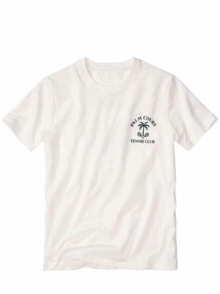 T-Shirt Palm Court Tennis Club linienweiß