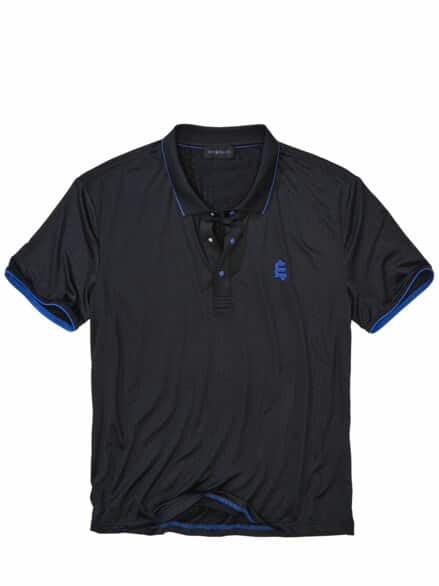 Dranbleiber-Poloshirt rabenschwarz