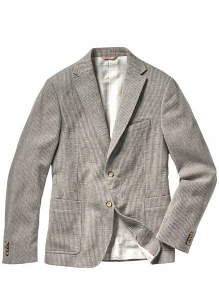 Leichtes Cord-Anzugsakko kiesgrau