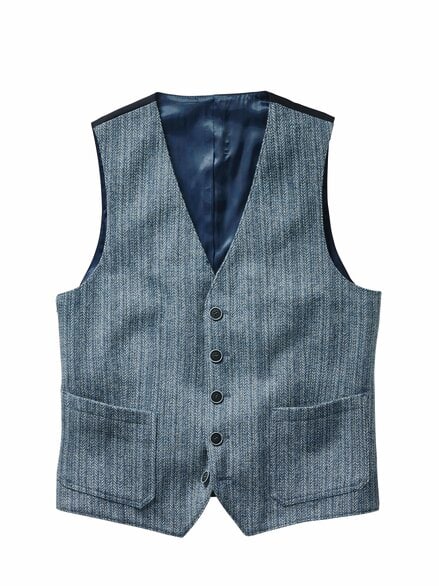 Webspiel-Weste tweedblau Webspiel-Weste tweedblau