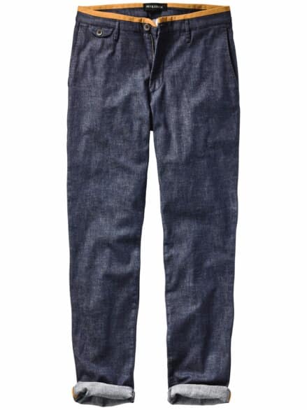 Kurkuma-Power-Chino azurblau