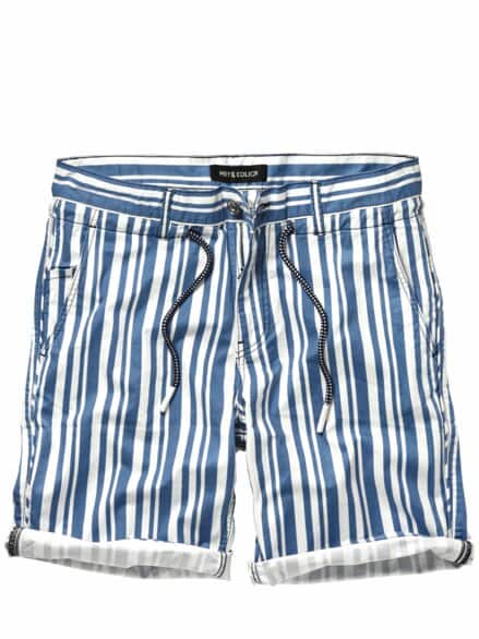 Mittelmeer-Streifenshorts küstenstreifenblau
