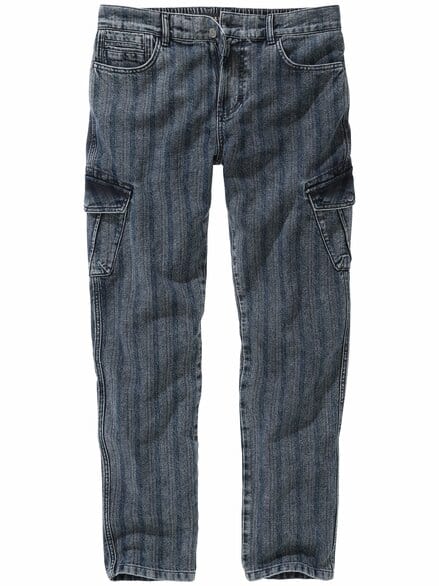 Herringbone-Denim-Cargo blauquarz