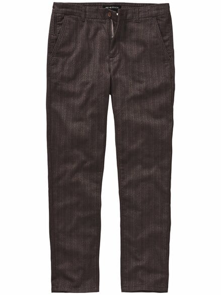 Streifenwechsel-Chino braunmelange/navy