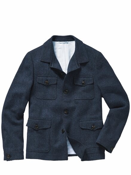 Five-Pocket-Sakko adelblau