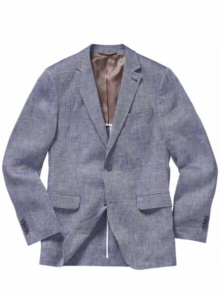 Lebendiges Leinen-Sakko mittelmeerblau