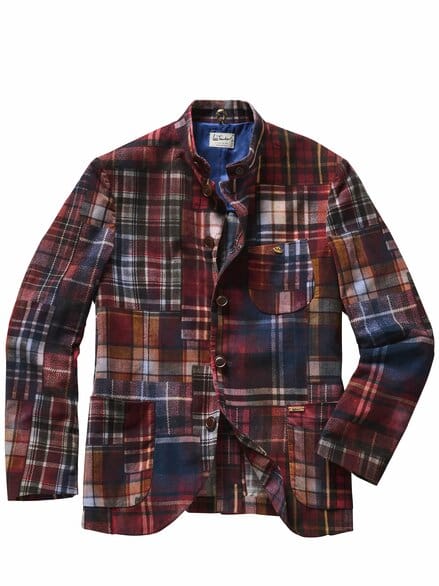 Cordsakko Lusandro Check marine/burgunder