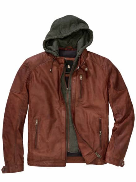 Hausboot-Lederjacke whiskey