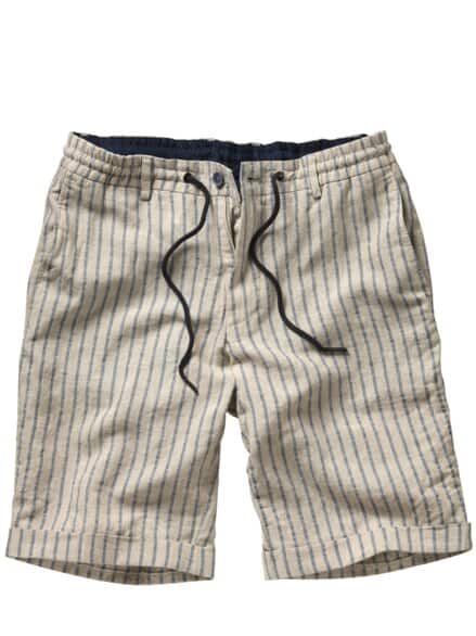 Wadenbetoner-Leinenshorts Streifen kitt