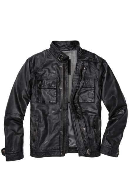 Pionier-Lederjacke kohle