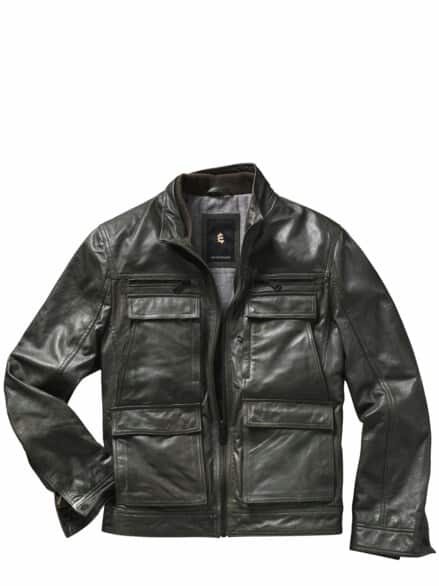 Vollkommene Lederjacke moosgrün