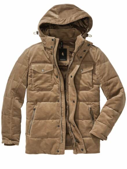 Feincord-Parka sandstein