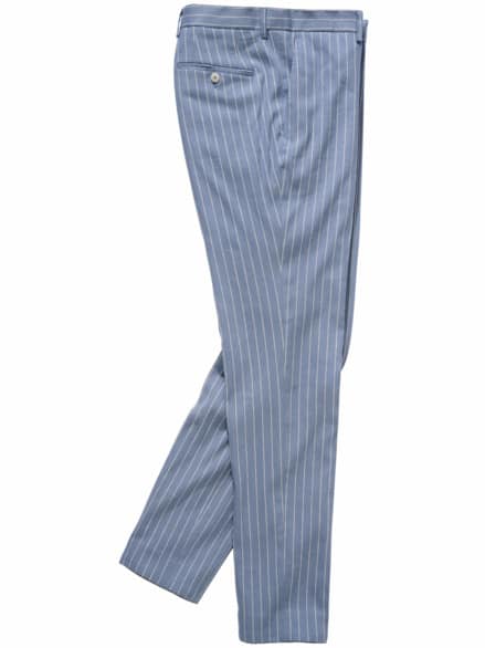 Kristallklare Leinenanzughose Streifen bachblau