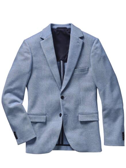 Frisches Jerseyanzugsakko aquablau