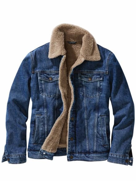 Sherpa-Jeansjacke washed blue