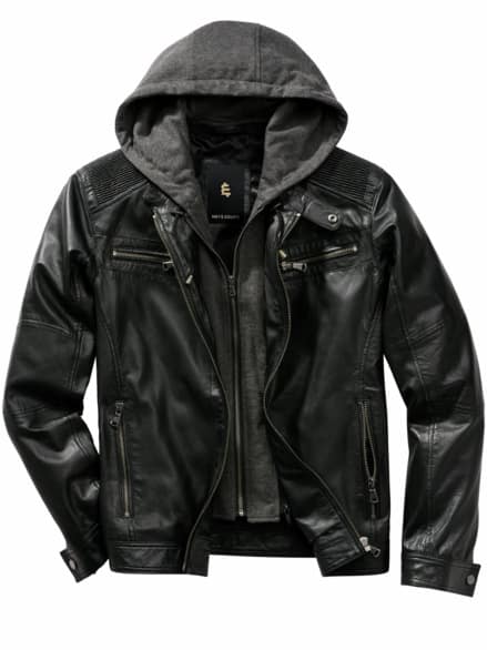 Momentum-Lederjacke schwarz