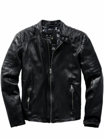 Regelbruch-Lederjacke schwarz Regelbruch-Lederjacke schwarz