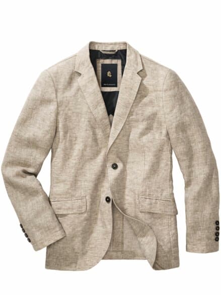 Herringbone Leinen-Anzugsakko sand