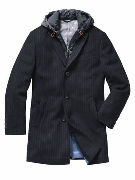 Kapuzenmantel Woolton nachtblau